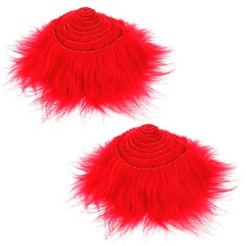 QKURT 2 Pieces Fluffy Fuzzy Faux Fur, Furry Fur Fabric Cutting Rolls Colorful Shaggy Plush Faux Fur Fabric Fluffy Fuzzy Craft Fur for DIY Craft Cosplay Costume Clothing Decoration