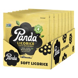 Panda ® | Natural Soft Original Licorice | Pure Panda Black Licorice Candy Made with Only 4 Natural Ingredients | Non-GMO Project verified | Vegan & Fat Free | 200 G - 7 OZ x 8 – Resealable Bags Pack