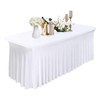 WedDecor White Table Cloth Skirt, 6ft x 2.5ft Pleated Rectangle