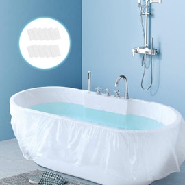 10 Pack Disposable Bathtub Cover Liner Film Large Size (102 × 47inch) Transparent Thickened Plastic Bathtub Bag for Salon, Household and Hotel Bath Tubs, Traveling Salon Household Holiday Inn