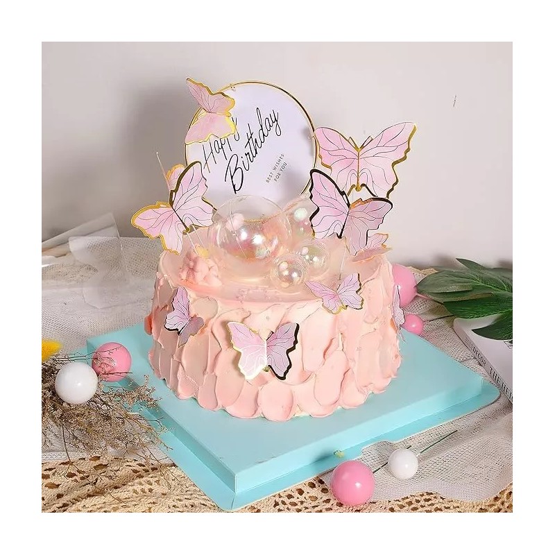 TO 100pzs Adornos De Mariposa 3d Para Decoración De Pasteles