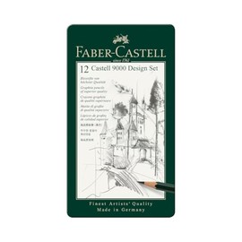 Faber-Castell Lápices Castell 9000 con 12 Lápices de Diferentes Graduaciones, desde 8B hasta 2H, diseñados para ofrecer una amplia gama de efectos, in
