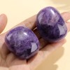 QINJIEJIE Pack of 2 Amethyst Natural Gemstone Healing Stones Large