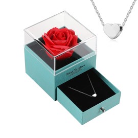 AFSTALR Eternal Rose Infinity Roses with Red Roses Gift Box, Eternal Rose Gifts for Women Wife Girlfriend Enchanted Real Rose Flower for Valentine's Day