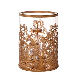 PartyLite Hurricane Candle Holder - Golden Frond for Jar Candles