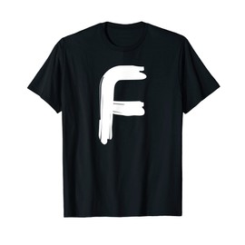 Creative Bold White Letter F - Design - Alphabet - Marker T-Shirt