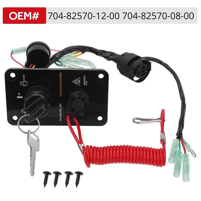 JAVIK 704-82570-08-00 Main Switch Panel Outboard Single Engine Key Switch