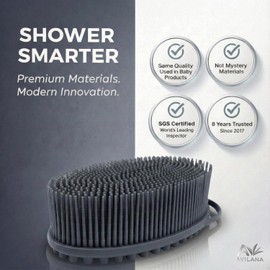 Avilana Cepillo Corporal Premium de Silicona - Calidad Confiable Desde 2017 - Cepillo de Baño Doble Cara de Silicona Grado Alimenticio Certificada por SGS, Alternativa de Esponja Exfoliante de Secado Rápido, Cepillo de Masaje para Piel Sensible para Mujer