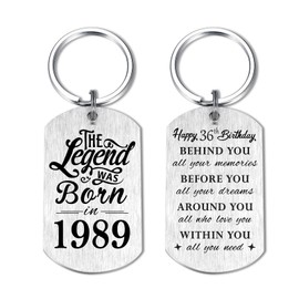 Yobent 36th Birthday Gifts for Men 1989, Happy 36th Birthday Keychain, 36 Year Old Bday Gifts for Man Male, The Legend was Born in 1989