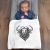 'African Buffalo Head' Cotton Baby Blanket/Shawl (BY00039293)