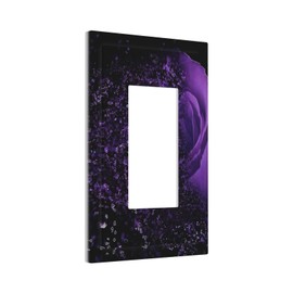 1 Gang Single Decorator GFCI/Rocker Wall Plate Romantic Women Raindrops Purple Black Rose Floral Flower Lover Art Electrical Outlet Decorative Receptacle Cover Light Switch for Dimmer, USB, Mid Size