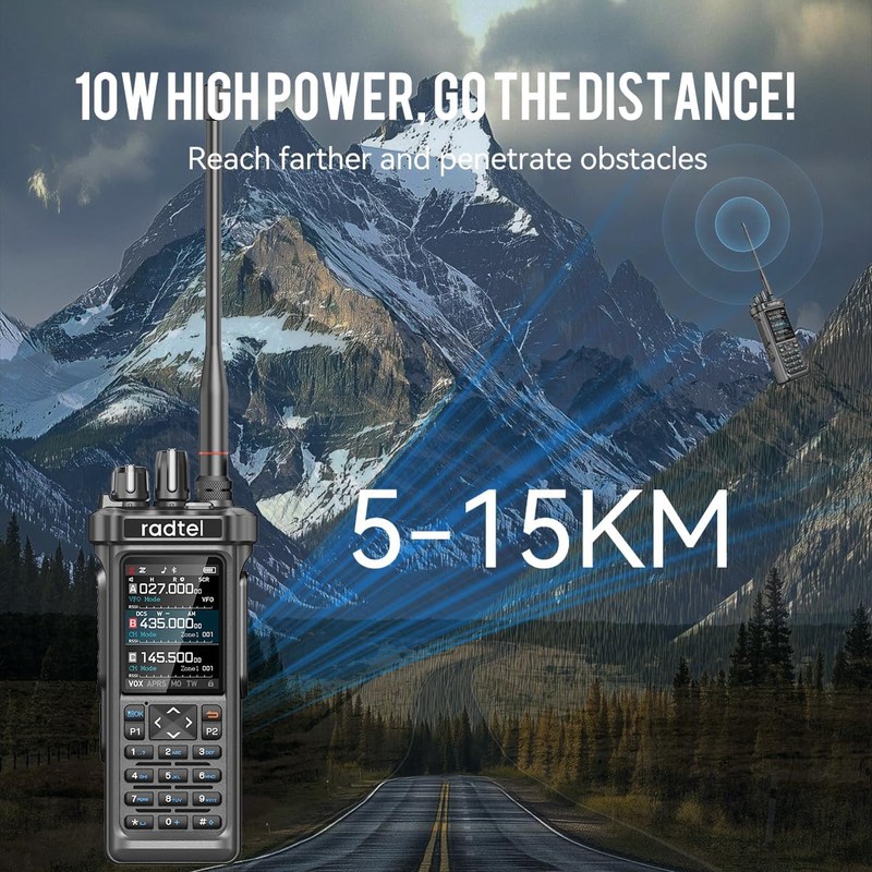 Radtel RT-950 PRO Ham Radio GPS/APRS, 10W Walkie Talkie Long