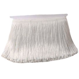 Lauthentic.S - Moldura de costura con flecos, 10 yardas de 6 pulgadas, para manualidades, decoración latina, lámpara de vestir, color blanco