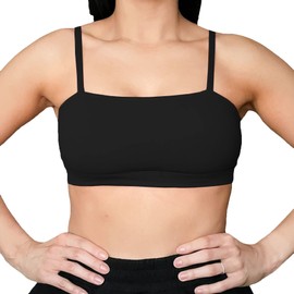 Aoxjox - Brasier deportivo para mujer, para entrenamiento, fitness, correr, yoga, sin mangas, 1 Negro, S