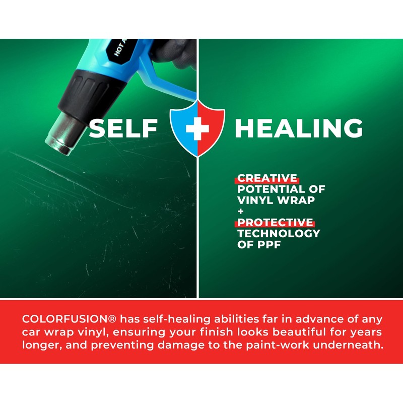 ColorFusion PPF by VViViD, Satin Chrome Stealth Green Dry Apply