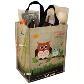 Ecojeannie Super Strong Laminated Woven Reusable Shopping Tote Bags, Free Standing,Recycled Plastic/Bottom Board & Reinforced Nylon Handle, Combo Set (3 XL + 3 Mini = 6 Pcs)