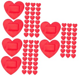 TOVINANNA Abc Plaster 3sets Heart Shaped Bandage Patches for Caring Funny Patch Cute Round Bandages Closure Strips Pink and Aides Trendy Heart Patch Plasters Hearts Heart Plaster Wounds 50pcs*3
