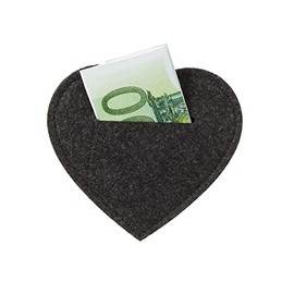 Felt Money Gift Box, Funny Gift Idea for Birthday, Anniversary, Money Gift for Wedding and Money for Christmas (Heart Black)