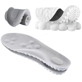 Cloud Insoles - 4D Cloud Technology - Super Soft Comfort - U-Shape Memory Foam (Gray, Men 4-4.5/Women 5.5-6)