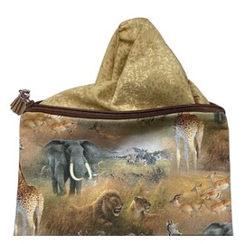 Safari Animal Print Toiletry Bag for Men and Women, Travel Toiletry Bag Organizer with Zipper Closure, Portable Toiletry Pouch (Small)