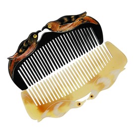 Beavorty 3 Pcs Wide Tooth Hair Comb Horn Static-free Massage Detangler Hairdressing Tool for Women
