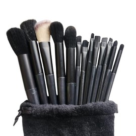 MI CHIC 13 Piece Professional Makeup Brush Set with Bag - Premium Synthetic - Face Powder Brush, Contour Brush, Blush Brush, Eyeshadow Brush, Eyebrow Brush, Concealer Brush, Lip Brush (Black)