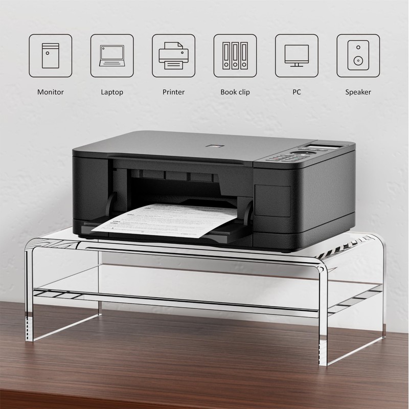 Egchi Clear Acrylic Monitor Stand Riser 2 Tier, 5.12 Inches