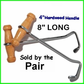 Wood-n-Stuff BOOT 2 (pair) Pulls Hook 8" Long for pulling on Your Cowboy BOOTS ~ MADE in USA