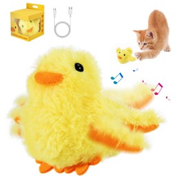 wishkit Juguete Pato Interactivo para Gato, USB Recargable, Juguetes de Interior para Gatos, Juguetes para Gatos, Ideal para Patear/Jugar/Masticar