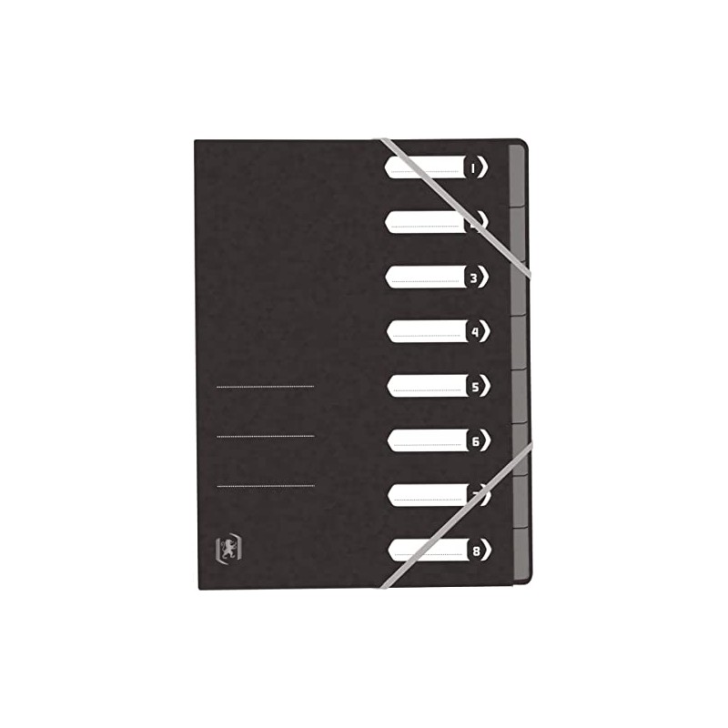 Oxford Top File+ Folder DIN A4 8 Compartments Black