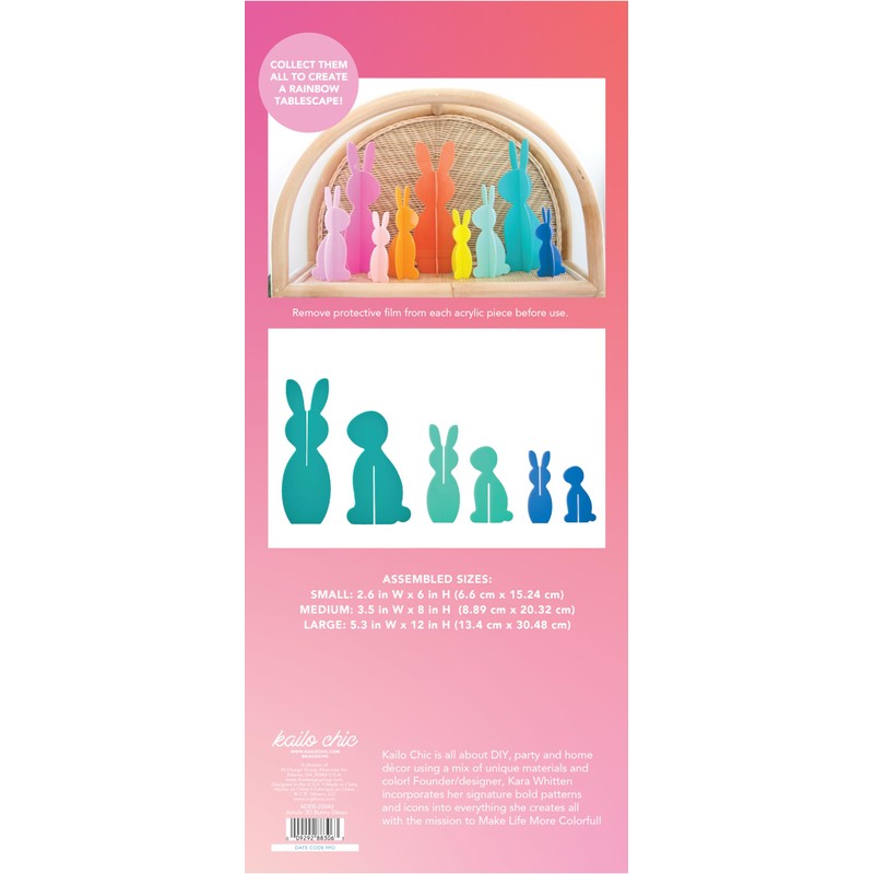 C.R. Gibson Kailo Chic Acrylic Bunny Spring and Easter Decorations,