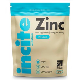 Zinc 40mg - 4+ Month’s Supply - High Strength 120 Tablets - Zinc Supplements Suitable for Vegetarian & Vegans - Maximum Strength Quality Pure Zinc Tablets - Support Immune System - Made in UK