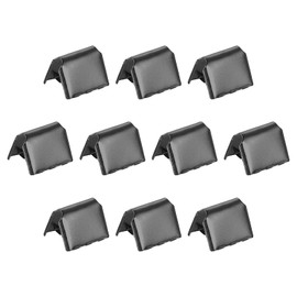 QUARKZMAN Pack of 32 Pinch Crimp Ends, 10 mm Cord End Caps Band Crimp Ends Leather End Crimp End Closure Rope Clip for Tag Belt Cotton Weave DIY Manufacturing, Metallic Black