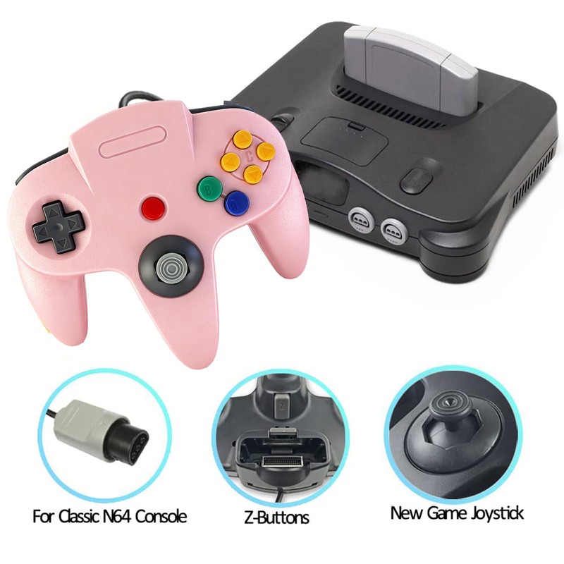 PGYFDAL 2 Pack Classic N64 Controller, Wired Gamepad Upgraded Joystick
