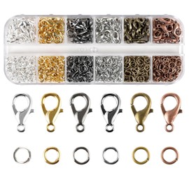 960Pcs Lobster Claw Clasps and Open Jump Rings Set,Lobster Clasps for Jewelry Making, Keychains,Bracelet and for DIY Bracelet Necklace Jewelry Making