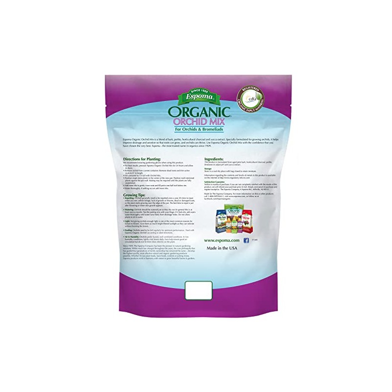 Espoma Organic Orchid Mix 4-Quart Bag. for All Orchids and