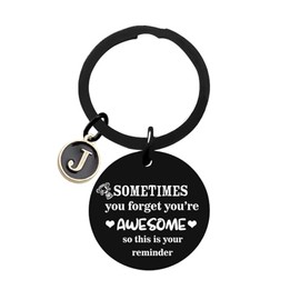 Nfyxcaz Inspirational Gifts For Women Initial Keyring For Women 26 Letter Keychain Encouragement Gifts For Friend (Letter J)