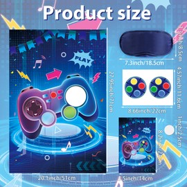 Hxezoc Pin The Button On The Video Party Game With 36 Pcs Video Game Button Stickers, Large Video Game Poster for Kids Boys Game Theme Birthday Party, Carnival Party Supplies