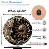 Lancholy 10-Inch Silent Wooden Wall Clock, Gold Celestial Clock Face