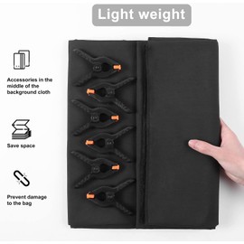 Oinvs Black Backdrop 1.8×2.8m,Black photography backdrop,Thicken Foldable Black Cloth Photo Backdrop with 6 Piece Clips and Bag for Photo Studio Video Shooting, Live Streaming, Parties, Keying, Stage…