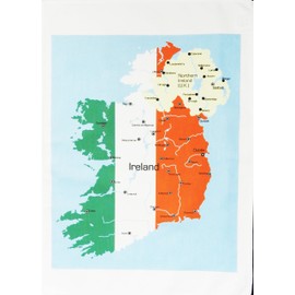 Half a Donkey Map of Ireland and Northern Ireland - Large Cotton Tea Towel