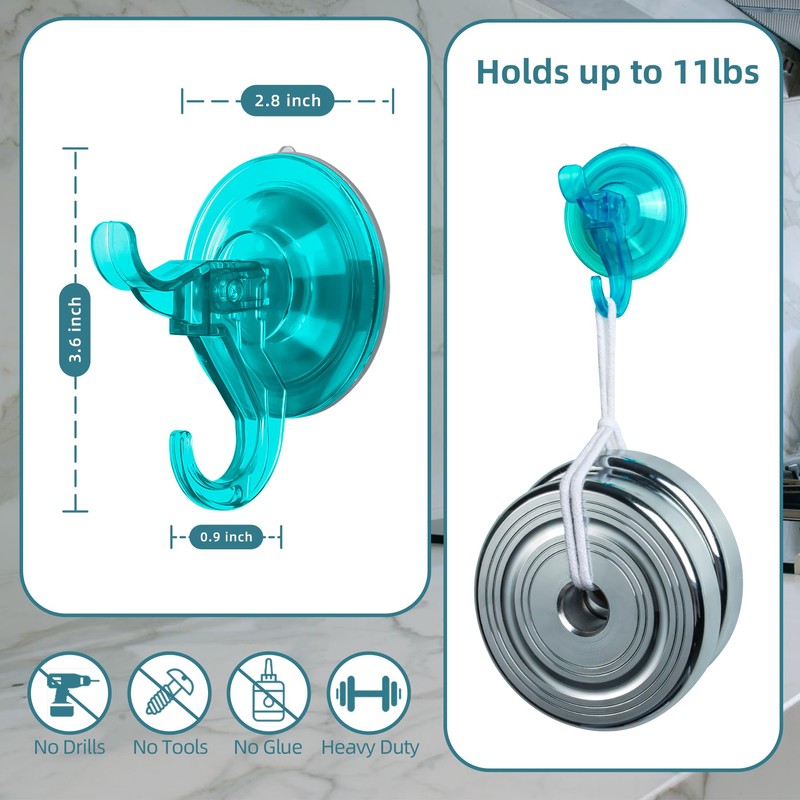Antimbee Suction Cup Hooks, 5 Pack Shower Wall Suction Cup