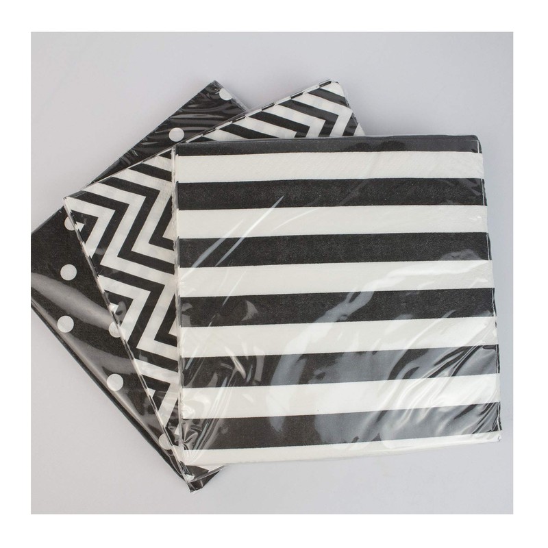 youmewell desechables negro servilletas de papel de fiesta 60 unidades, Negro