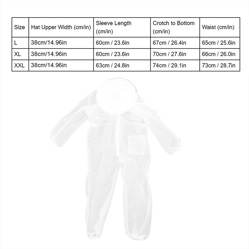Anti Bee Biting Transparent One Piece Nylon Mesh Beekeeping Suit