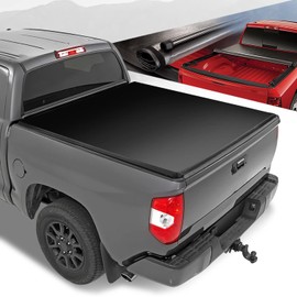 Auto Dynasty Roll-up Truck Bed Tonneau Cover Kit Compatible with Toyota Tundra 5.5Ft Bed 2022 2023 2024, Matte Black Vinyl Soft Top