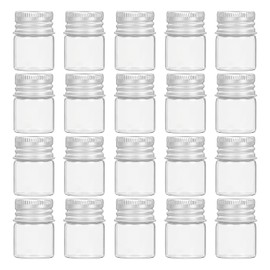 BENECREAT - 20 botellas de vidrio selladas de 5 ml con tapón de aluminio para botella de mensaje, botella de deseos