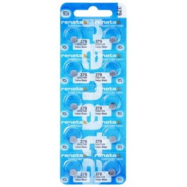 Renata 379 SR521SW Batteries - 1.55V Silver Oxide 379 Watch Battery (10 Count)