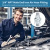 NPT Iron Air Hose Fittings, 4 Sets 3/4" Male End