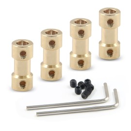 Cionyce 4 PCS Flexible Shaft Coupler 2-3mm Motor Transmission Brass Couplers for RC Airplane,Boat,Robot with Screws