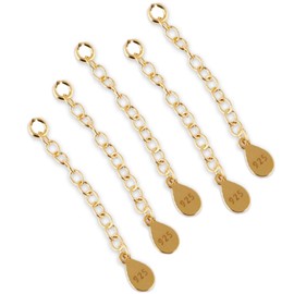 My-Bead Set of 5 Extension Chains 6 cm 925 Sterling Silver Gold-Plated Necklaces Bracelets Jeweller's Quality